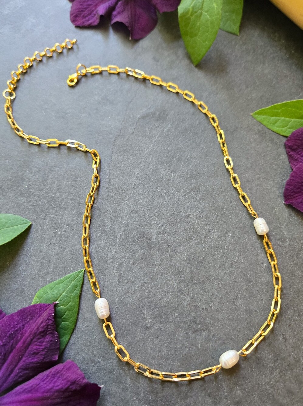 NWT Triple Pearl 24k Gold-Plated Necklace